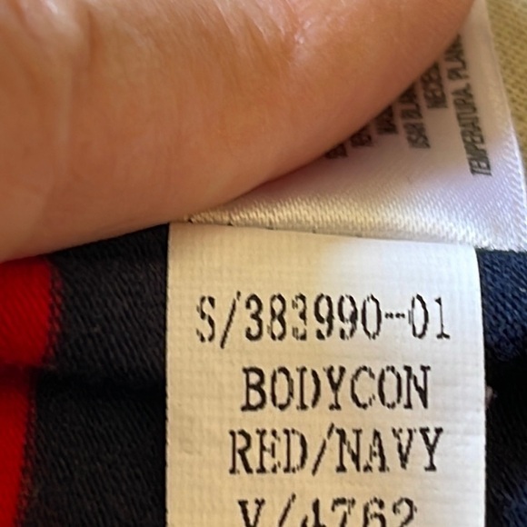 Old Navy BodyCon Red & Navy Striped Cotton Long Sleeve Mini Dress Sz. MD - Picture 8 of 9